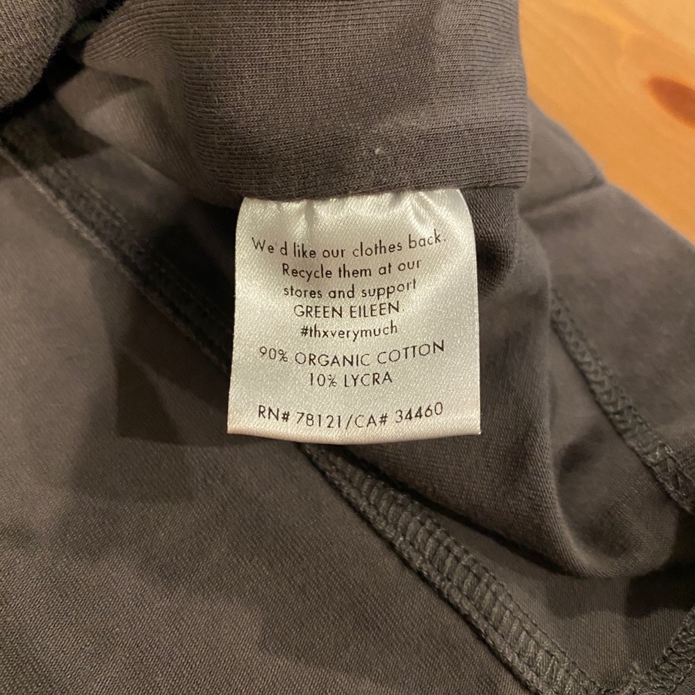 Eileen fisher women sustainable organic cotton funnel neck jacket sz L gray - Picture 8 of 9